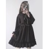 クラシックロリータOPドレスブラックボウロリータワンピースドレス