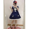 甘ロリ　スウィート　ロリータワンピース　半袖　レッド　リボン柄　OPドレス　ロリータ　ボウブルゴーニュボウ　ロリータワンピースドレス