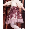 古典的なロリータJSKクラウンベアレースフリル弓ダークレッドロリータジャンパースカート