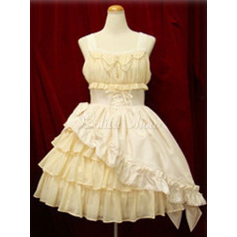 ロココLoliteドレスJSKアプリコット袖なしコットンロリットジャンパスカート