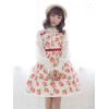 ロリィタジャンパースカート　スウィート　スクープネック　ポリエステル　プリント柄　お茶会