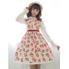 ロリィタジャンパースカート　スウィート　スクープネック　ポリエステル　プリント柄　お茶会