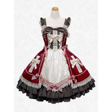 ゴスロリ　スウィートロリータドレス　JSKアトロベレンスクエアネック　ノースリーブ　シフォン　ロリータジャンパスカート