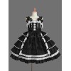 クラシックロリータJSKドレスフリルブラックロリータジャンパースカート