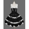 スウィートロリータドレスJSKフリルブラックロリータジャンパースカート