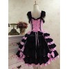 クラシックロリータドレスJSK黒のノースリーブフリルロリータジャンパースカート