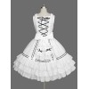 スウィートロリータドレスJSKホワイトノースリーブフリルロリータジャンパースカート