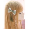 スウィートロリータヘアピンレースボウTassleライトグリーンロリータヘアアクセサリー
