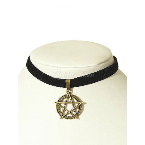 ロリィタ首飾り　ブラック　ゴシック　金属飾り　合金　カジュアル　アクセサリー