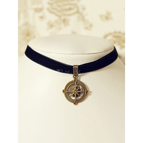 ロリィタ首飾り　アクセサリー　ブラック　カジュアル　合金　ゴシック　金属飾り