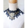 ロリィタ首飾り　アクセサリー　ブラック　お茶会　金属飾り　レース　スチームパンク