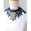ロリィタ首飾り　アクセサリー　ブラック　お茶会　金属飾り　レース　スチームパンク