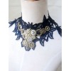 ロリィタ首飾り　アクセサリー　ブラック　お茶会　金属飾り　レース　スチームパンク