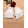 アクセサリー　ロリータ　ポリエステル　チュール　ホワイト　無地　お茶会　クラシック＆トラディション　フリル　レース