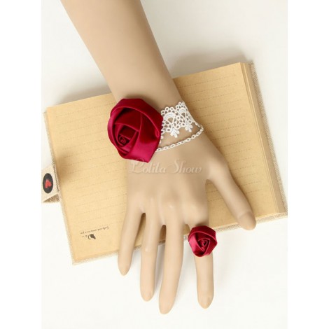 ロリィタ手飾り　ホワイト　クラシック＆トラディション　セット　お茶会　レース　綿混紡織物