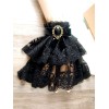ロリータアクセサリー　ブラック　綿混紡織物　レース　お茶会　フリル　レース　クラシック＆トラディション　無地