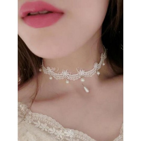 ロリィタ首飾り　アクセサリー　レース　ナイロン　クラシック＆トラディション