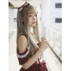 ロリータかつら　ウィッグ　亜麻色　耐熱ファイバー　原宿系