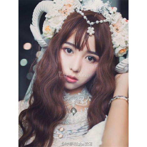 ロリータかつら　ウィッグ　チョコレート　お茶会　原宿系　耐熱ファイバー