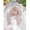 ロリータかつら　ウィッグ　ピンク　化学繊維　お茶会　原宿系
