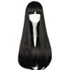 ロリータかつら　ブラック　レーヨン　無地　ウィッグ