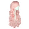 ロリータかつら　ライトピンク　レーヨン　無地　ウィッグ