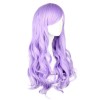 ダンディ ライラック長い巻き毛レーヨン美しいロリータかつら