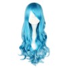 ダンディ オーシャン ブルーの長いカール レーヨン ロリータかつら