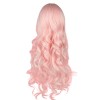 ロリータかつら　ライトピンク　レーヨン　無地　ウィッグ