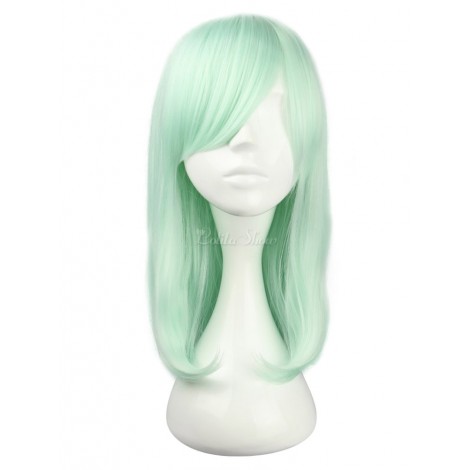 エレガントなミント グリーンの長いレーヨン ファッション ロリータかつら