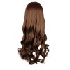 長い巻き毛の黒いレーヨン ファッション ロリータかつら