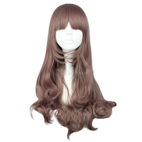 ロリータかつら，コスプレウィッグ　ロングウィッグ　モグラ色　レーヨン