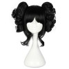 ロリィタウィッグ，ショートウィッグ　ブラック　レーヨン　コスプレウィッグ