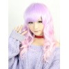 ロリィタウィッグ，ピンク＆ラベンダー色　レーヨン　斜め前髪