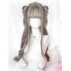ロリータロングウィッグハイライトライトグレーブラントバングロリータヘアウィッグ