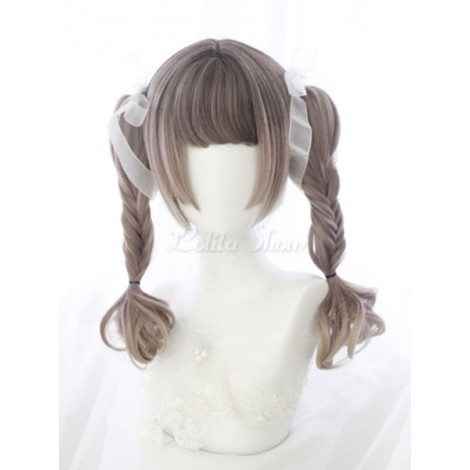 スウィートロリータウィッグブラントブレイクハメカットナチュラルウェーブオレンジロリータヘアウィッグ