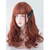 原宿ロリータウィッグトゥルードボディウェーブブラントフリンジチェスナットブラウンロングロリータウィッグ