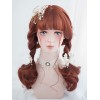 原宿ロリータウィッグトゥルードボディウェーブブラントフリンジチェスナットブラウンロングロリータウィッグ