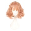 原宿ロリータウィッグレイジーカールブラントバングオレンジショートウィッグ