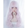スウィートロリータウィッグ原宿ブラントバングタースリングボディーウェーブソフトピンクロリータウィッグ