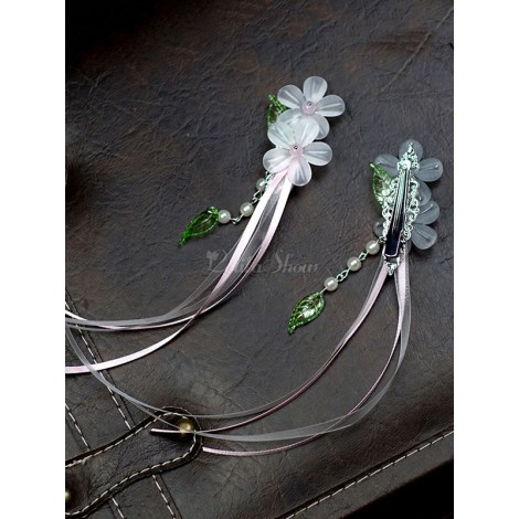 漢ロリータ頭飾り中国風リボン花ロリータ帽子