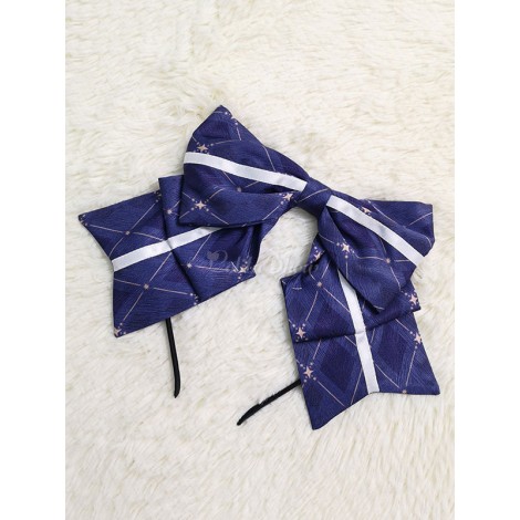 スウィートロリータヘッドボウKCネイビースタープリントロリータヘアアクセサリー