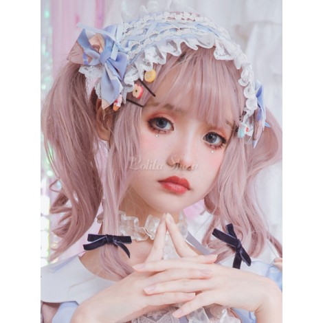 スウィートロリータヘッドドレスレースリボンリボンヘッドバンドロリータヘアアクセサリー