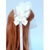 スウィートロリータヘッドドレスBNTホワイトレースリボンリボンボンネットロリータヘアアクセサリー