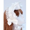 スウィートロリータヘッドドレスBNTホワイトレースリボンリボンボンネットロリータヘアアクセサリー