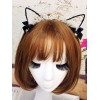 スウィートロリータヘアアクセサリーレースボウベル猫耳黒ロリータヘアクラスプ