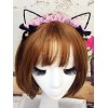 スウィートロリータヘアアクセサリーレースボウベル猫耳黒ロリータヘアクラスプ