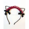 スウィートロリータヘアアクセサリーレースボウベル猫耳黒ロリータヘアクラスプ