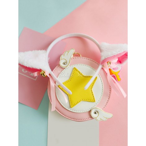 甘いロリータヘアアクセサリーボウカラーブロックキャットイヤーホワイトロリータヘアクラスプ