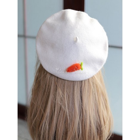スウィートロリータベレーキャロットウールロリータハット